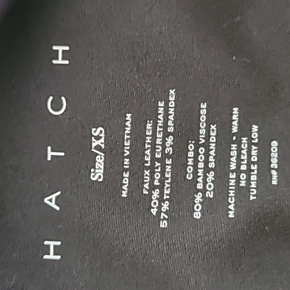 Hatch The Vegan stretch leather legging Sz XS Black Maternity - Picture 8 of 8